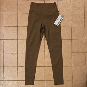NWT Girlfriend Collective Cafe (Brown) Compressive Pocket Leggings 28" Inseam